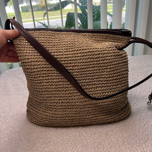 Vintage Brighton Woven Heart Straw Handbag - Picture 2 of 13